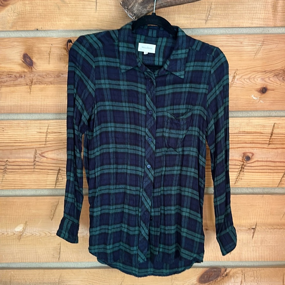 Green and blue flannel